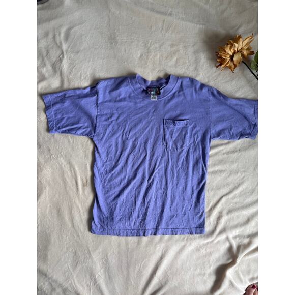 Vintage Paris Sports Club Purple Pocket T-shirt Maurices Size S - Picture 1 of 6